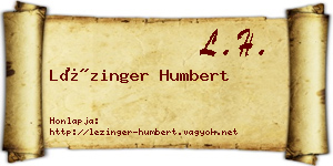Lézinger Humbert névjegykártya